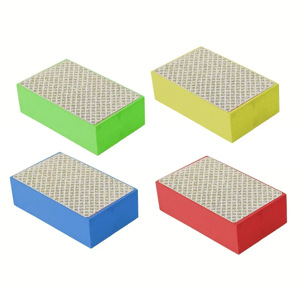 

4pcs Diamond Polishing Hand Sanding Pad Block 60/100/200/400 Grit 90*55*30mm For Ceramic Tile Marble Glass Grinding Manual Tools