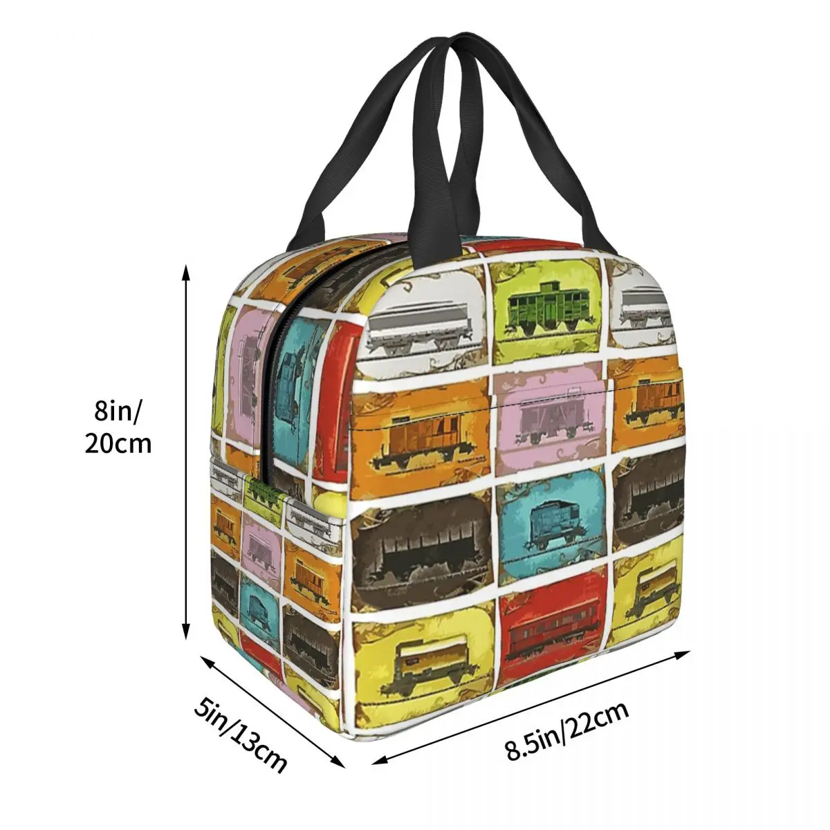 Ticket To Ride The Trains Lunch Bags Insulated Bento Box Portable Lunch Tote Leakproof Cooler Thermal Bag for Woman Kids School