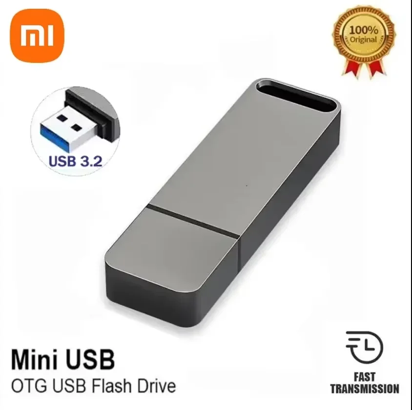 Xiaomi 16TB OTG Металлический флэш-накопитель USB 3.2 Высокоскоростной флэш-накопитель 8TB Тип C Портативная мини-память Водонепроницаемый