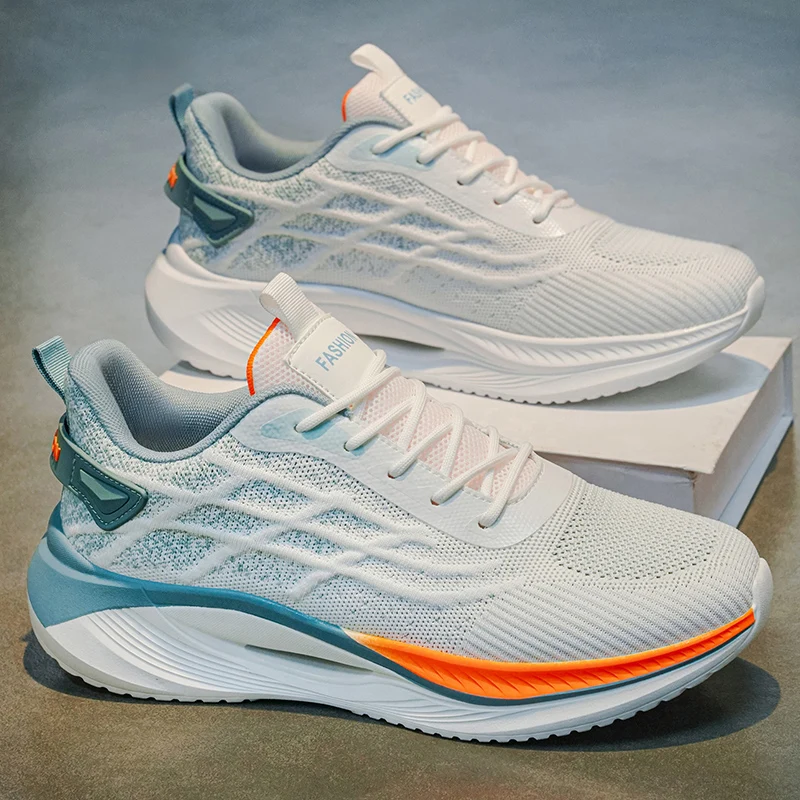 Men's mesh breathable casual sneakers summer new lightweight soft-sole anti-slip outdoor racing running shoes speed sports shoes
