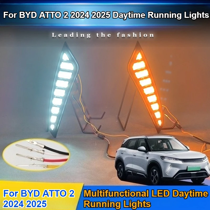 

Для BYD ATTO 2 2024 2025 дневные ходовые огни модифицированные светодиодные дневные ходовые огни передние противотуманные фары
