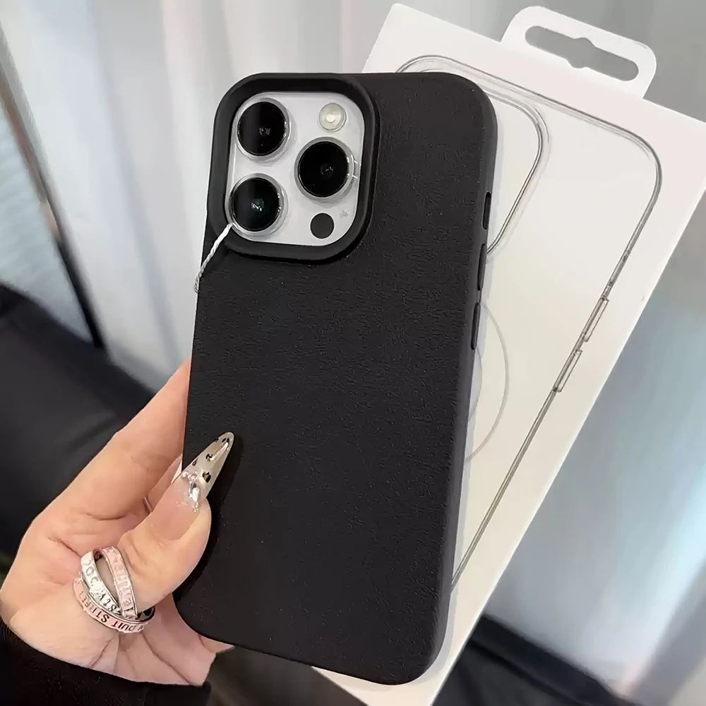 Casing HP Kulit Imitasi Macaron Pola Sederhana Original untuk iPhone 17 11 13 12 15 14 16 Pro Max XS XR X 7 8 Plus