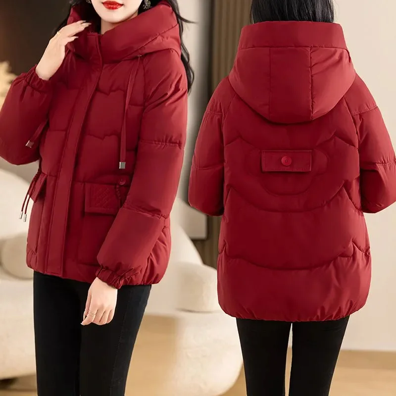 

Осень-зима, новая короткая пуховая куртка с хлопковой подкладкой, парки, женская мода, толстое теплое хлопковое стеганое пальто, верхняя одежда с капюшоном, женские топы