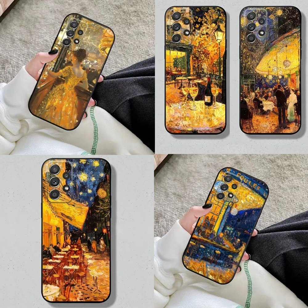 

Van Gogh Tavern art Phone Case For Samsung S24,S23,S22,S21,S20,S10,S10E,S9 Plus FE Note 20 Ultra 10,9 Plus Black Cover Shell