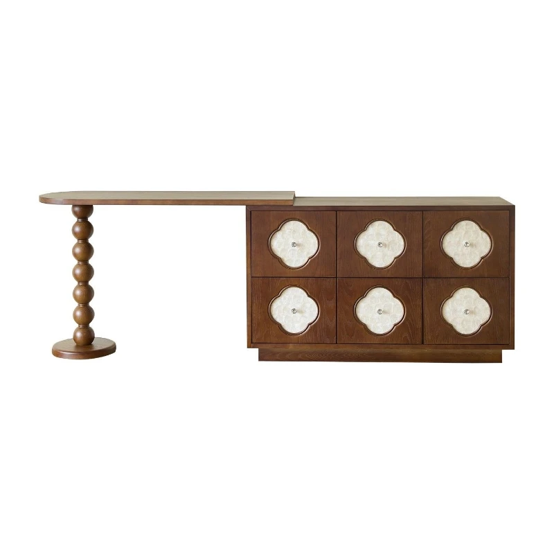 

French Retro Solid Wood Makeup Table Bedroom American