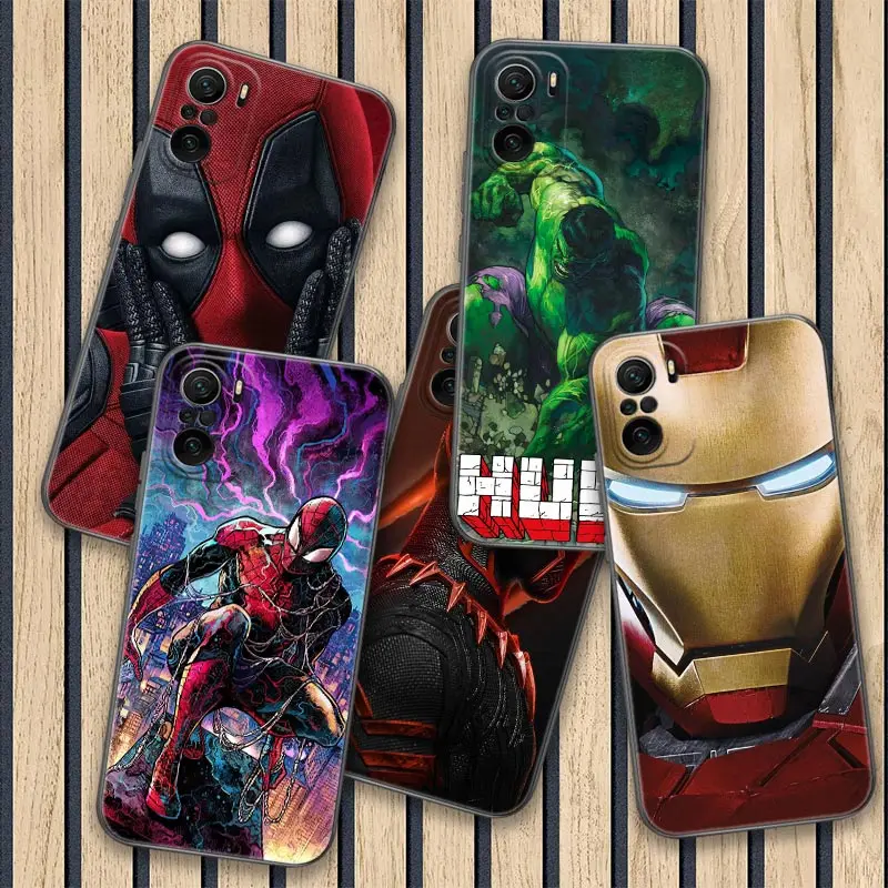 

Cool Avengers Spiderman Marvel Ironman Poco X3 NFC Case For Xiaomi 11 12T 13T POCO F3 F5 Pro X3 X4 Pro X5 M3 M4 M5 Phone Covers