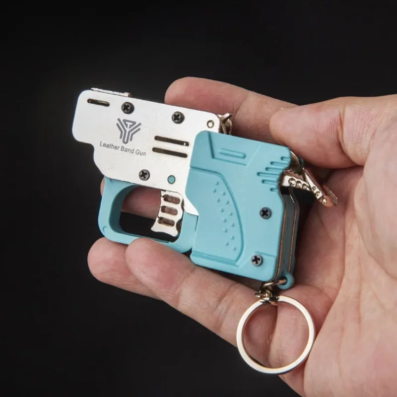 Alloy+plastic M3 Small Square Hammer, Rubber Band Gun, Continuous Firing Children's Toy Soft Bullet Gun Key