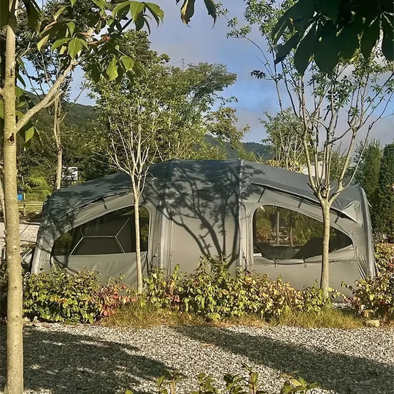 Outdoor Family Camping Tent Portable Rainproof Sun-protective Folding Sun-shading Oxford Fiberglass for Field Picnics Travel