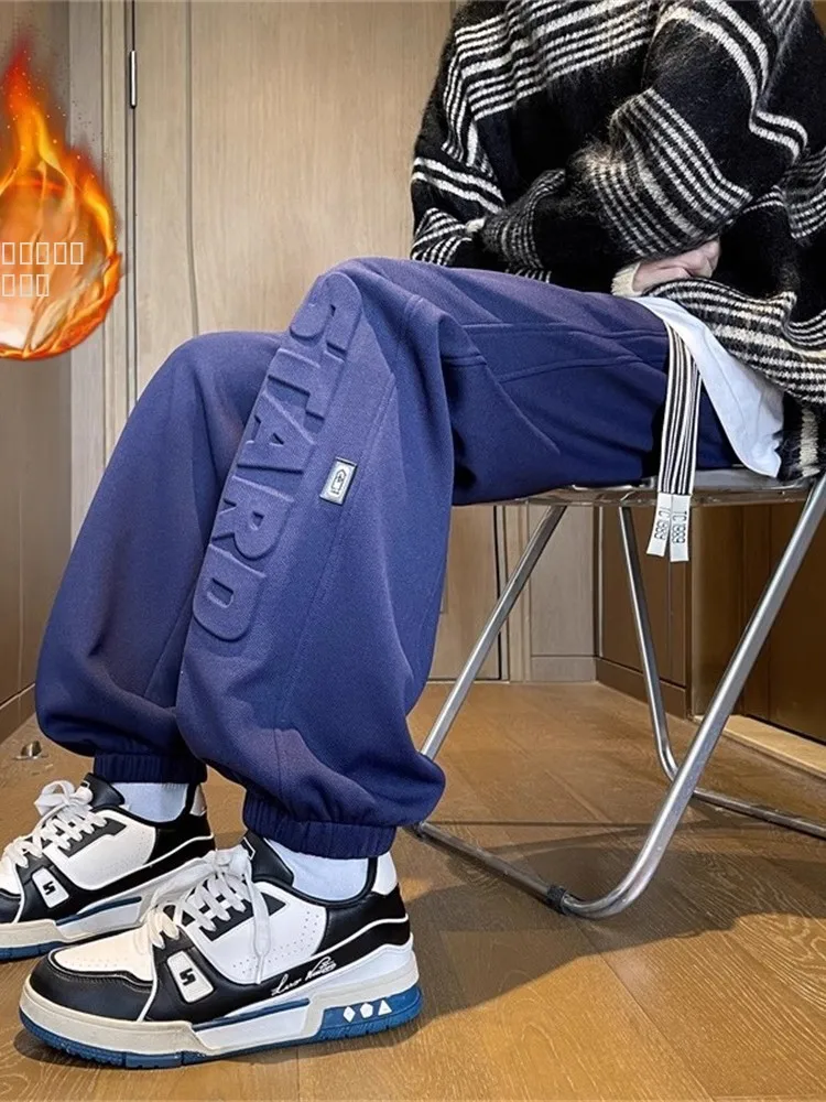 

Мужские спортивные брюки Thiened Fce Letter Stamp свободного кроя в уличном стиле, осенне-зимние, новинка, для подростков