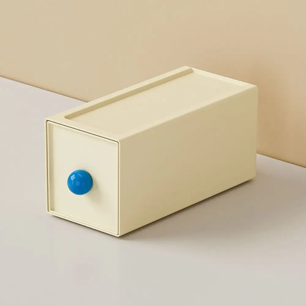 Large Capacity Desk Organizer Box Dust-proof Stackable Drawer Style Storage Box Plastic Space Saving Stationery Storage Rack