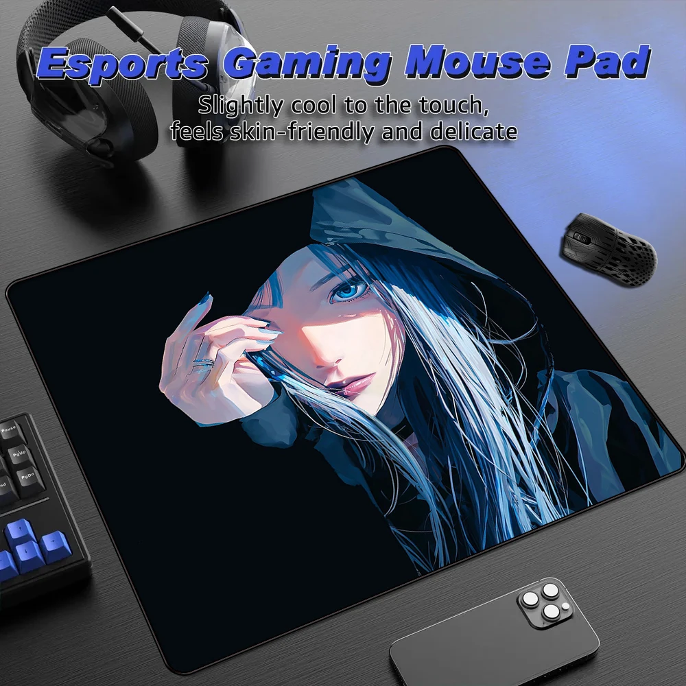 

Водонепроницаемый резиновый игровой коврик для мыши с поверхностью, нескользящий коврик для мыши в стиле аниме для девочек, игровой профессиональный балансирующий коврик для киберспорта, настольный коврик XL