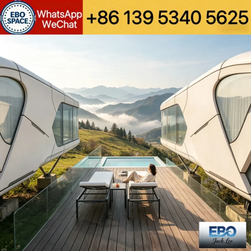 20FT Expandable Container House Foldable Prefabricated Home Portable Expand House Steel Frame For Camping Resort Hotel
