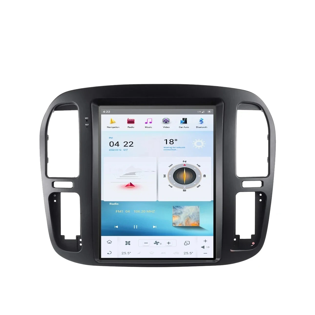 12.1inch tes,la style vertical screen gps navigation for toyoota land cruiser 100 car dvd player for Lexus LX470 1999-2002