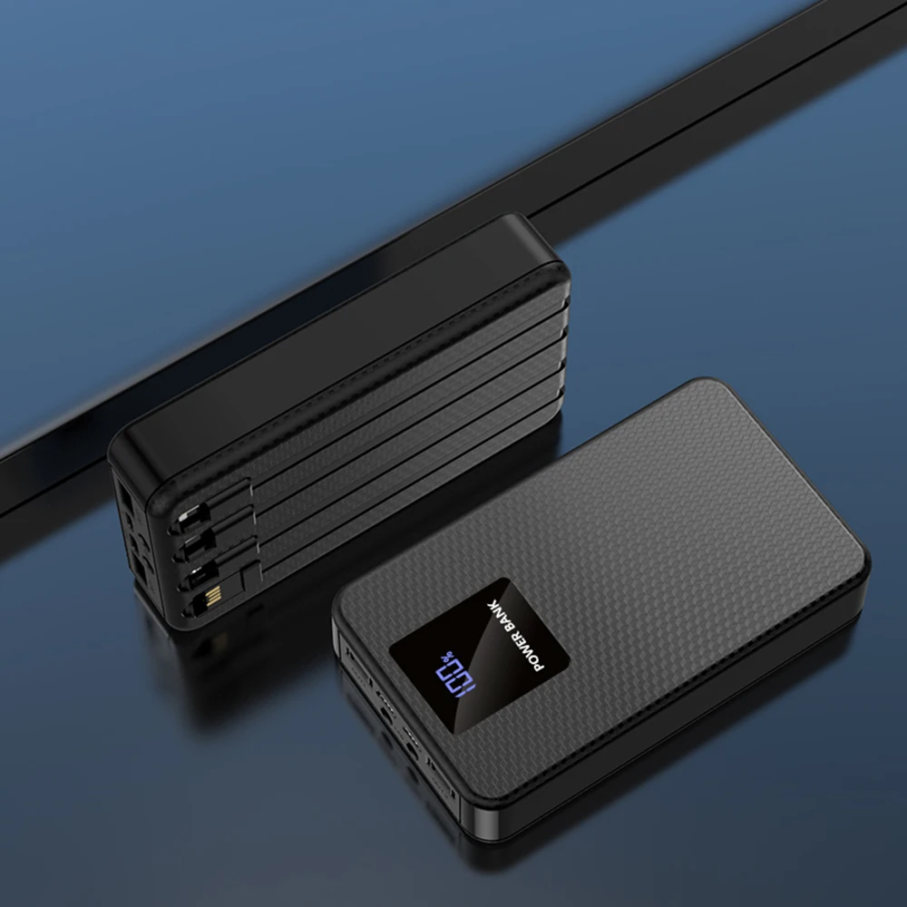 6*18650 Portable Power Bank Case USB Battery Storage Box For Phone Charging PD22.5W Quick Charger DIY Battery Shell With Cables