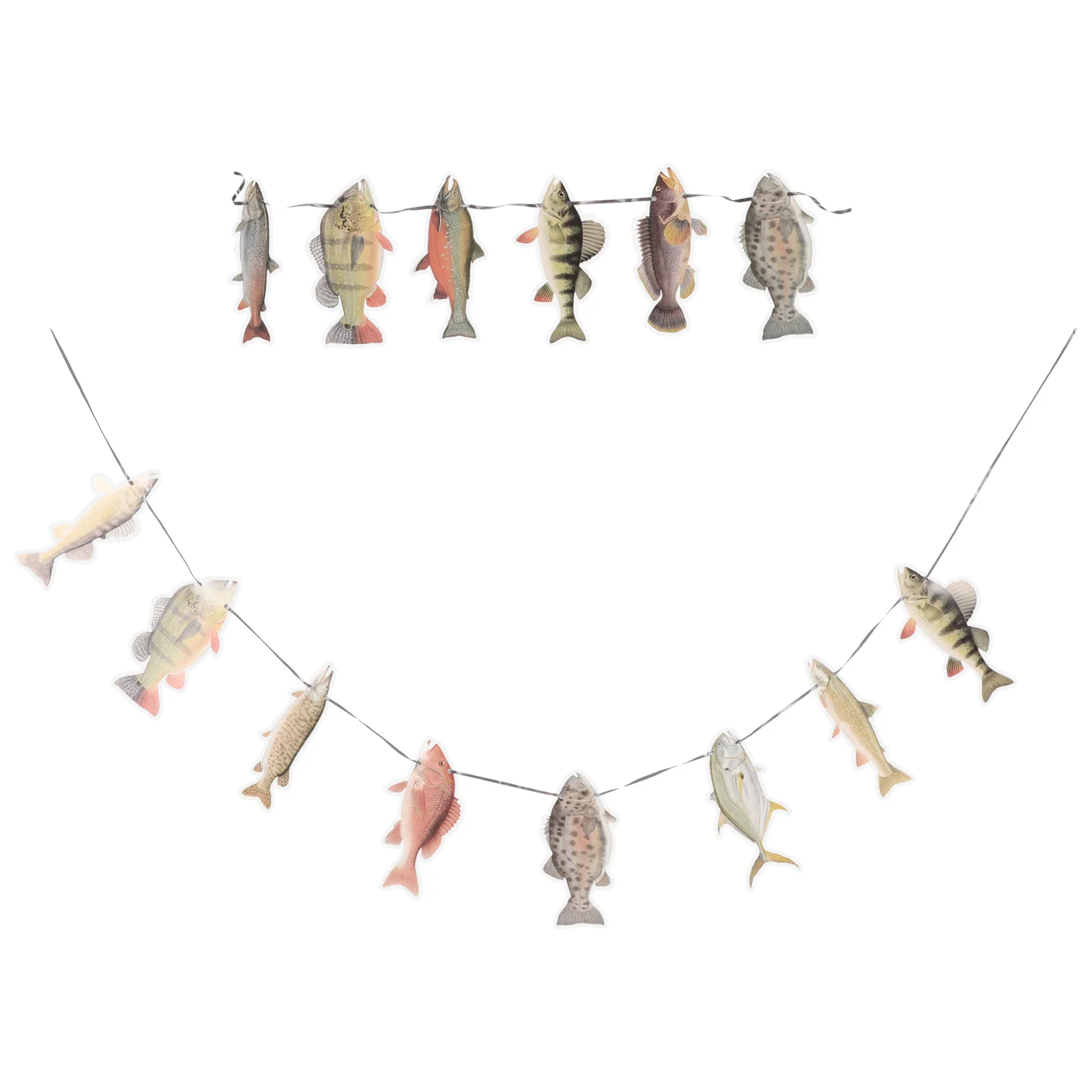 

Fishing Theme Birthday Party Banner Colorful Fish Garland Wall Ornament Hanging Decorations for Birthday Party Photo Props
