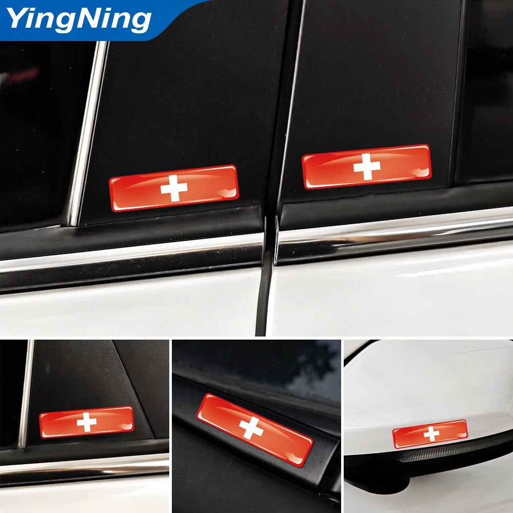 3D Resin Switzerland Flag Stickers Swiss Cross Car Emblem Decals for Mercedes BMW Audi VW Toyota Exterior Car DIY Accessories view 5