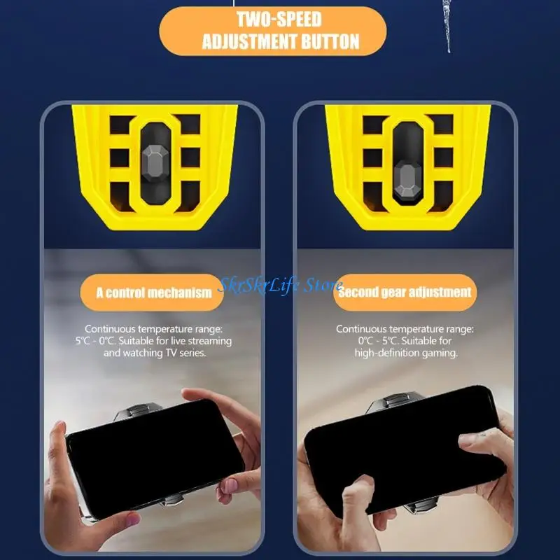 E65E Advanced Phone Cooling Gadget with Metal Heat Sink & Quiet Fan for Gaming Use