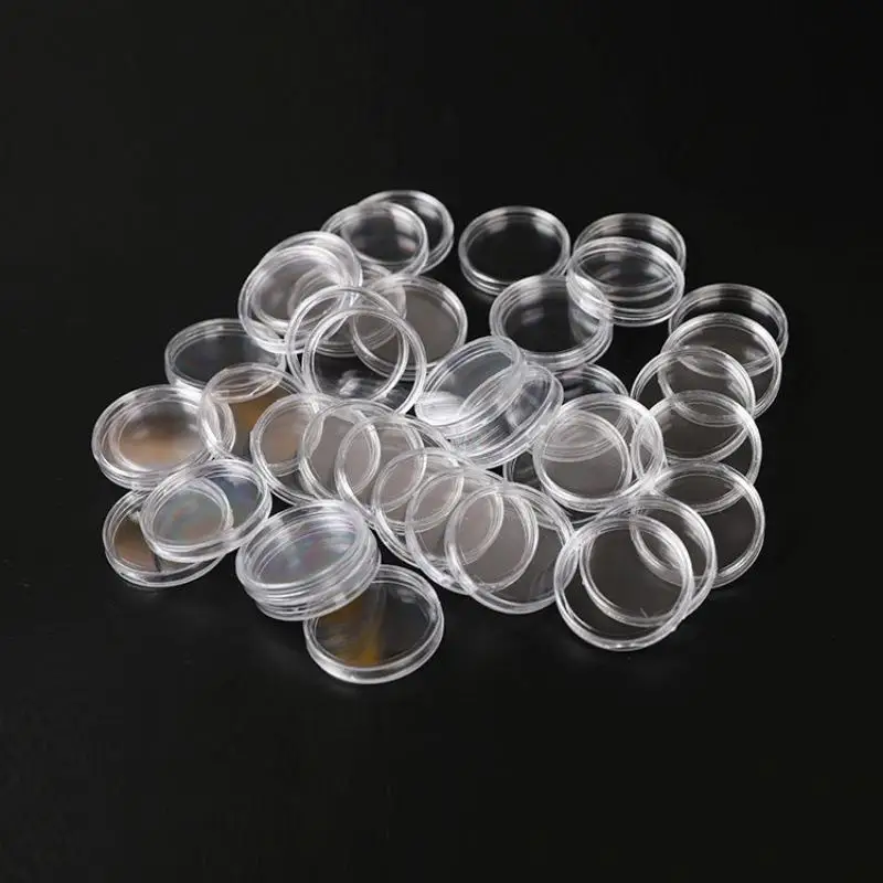 20 Stück Transparente Runde Münzaufbewahrungsboxen aus Kunststoff, Halter für Ausstellungskapseln, Schutzhüllen für Sammlungen – Detail 11