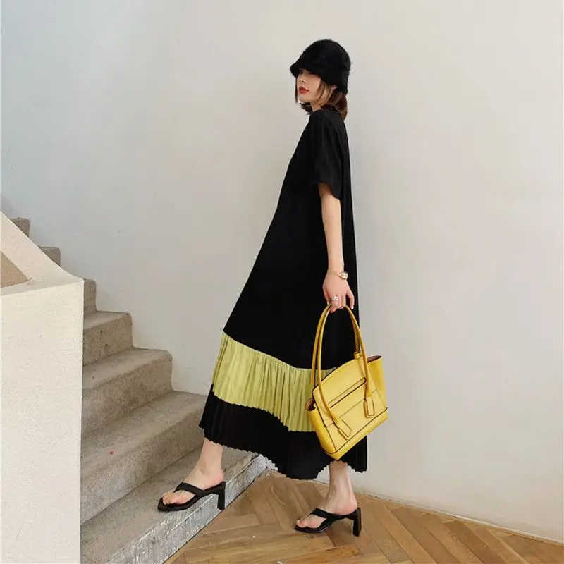 L Femme Fat MM ort SVE T-shirt oulder Dr Lady Sle rond Ne ort Sve Long Tube Droit Dr Autre 00% Matériel