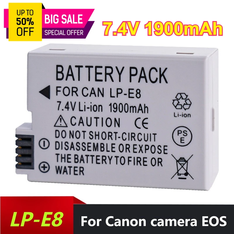 7.4V 1900Mah LP-E8 … - image
