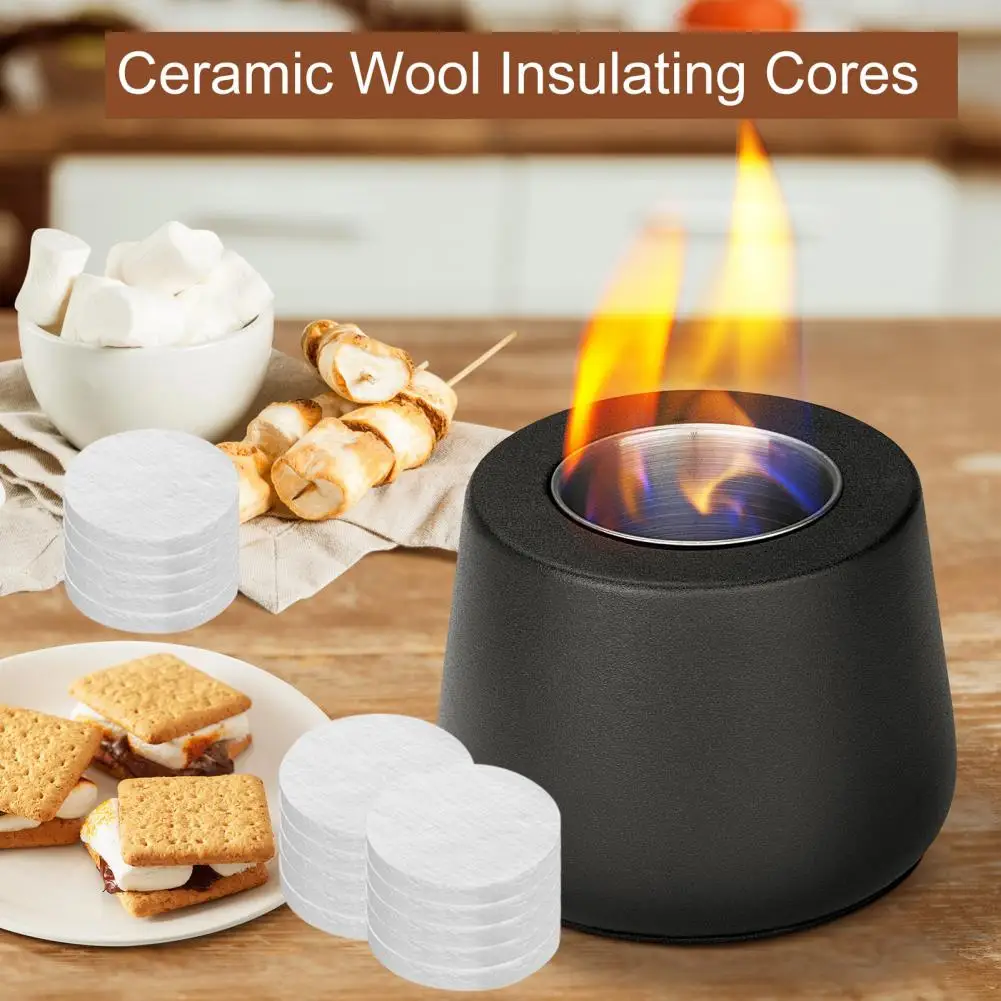 Flexible Fireplace Bowl Insert Ceramic Wool Replacement 20 Pcs Small Ceramic Wool S Reusable Carbon Felt Absorption for Ethanol