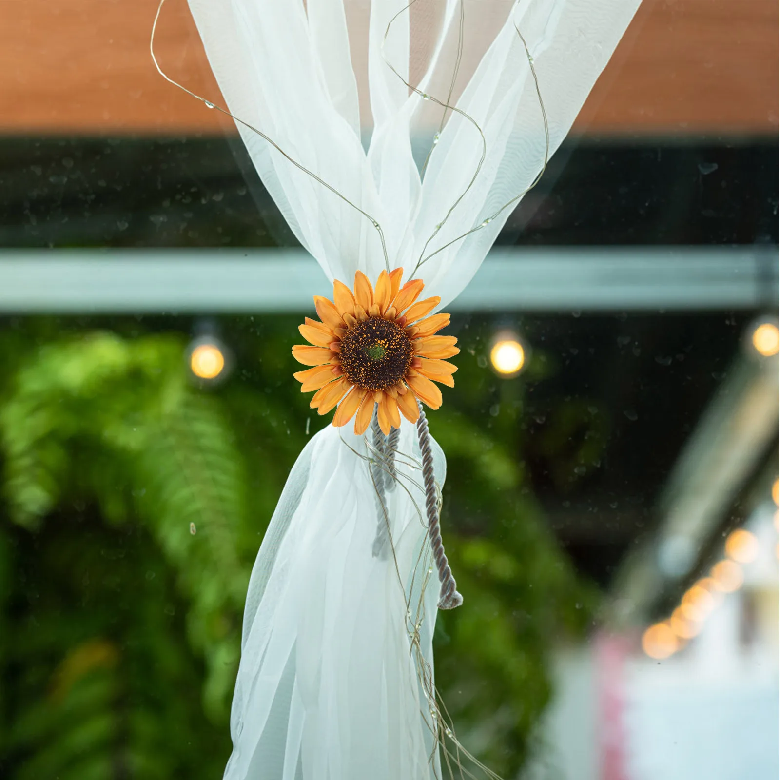

2Pcs Classic Sunflower Curtain Holdbacks Clips Wearresistant Decorative Drapery Ties for Most Occasions
