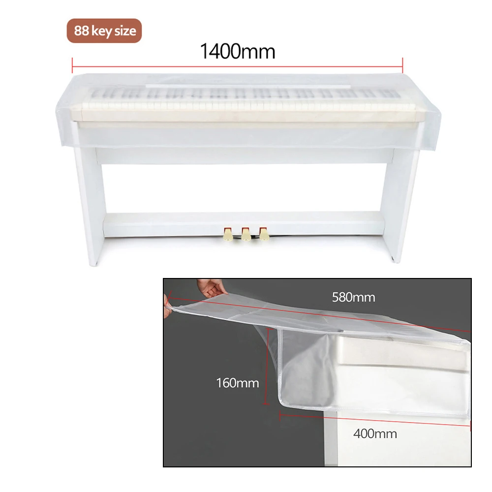 Transparent Grind Arenaceous Piano Cover Digital Piano Keyboard Dustproof and Waterproof Cover