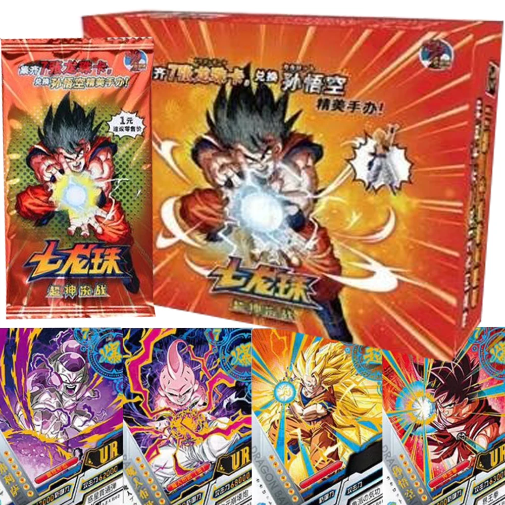 

Dragon Ball Collection Card Son Goku Hot Blooded Anime Character Limited Edition Gold Stamping Flash Card Child Table Toy Gift