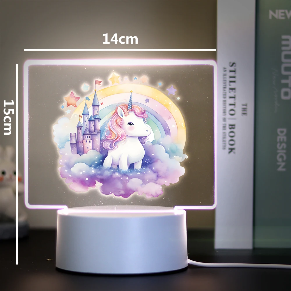 3D Princess Castle Acrílico LED Night Light, lâmpada de cabeceira para crianças, conto de fadas, presente para crianças