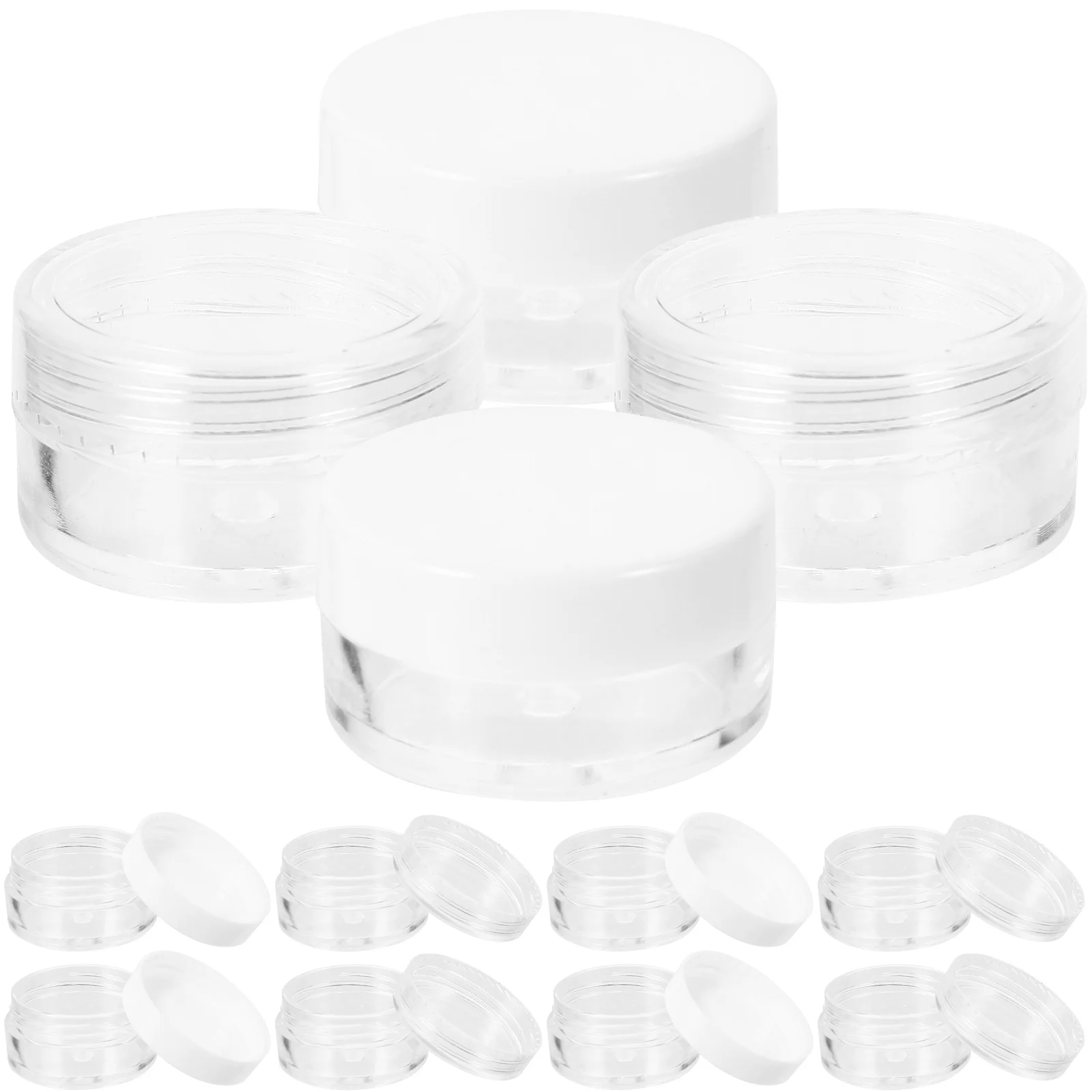 Petits pots de crème pour le visage, conteneurs rechargeables étanches pour voyage, produits de soins de la peau, distributeurs transparents, 50 pièces
