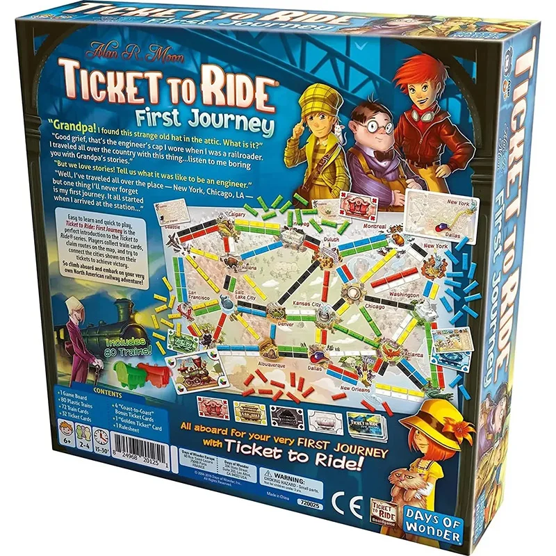 Ticket to Ride First Journey Board Game  English Family Multiplayer Friends Party Play Cards Game Plot Collection Toys Gifts