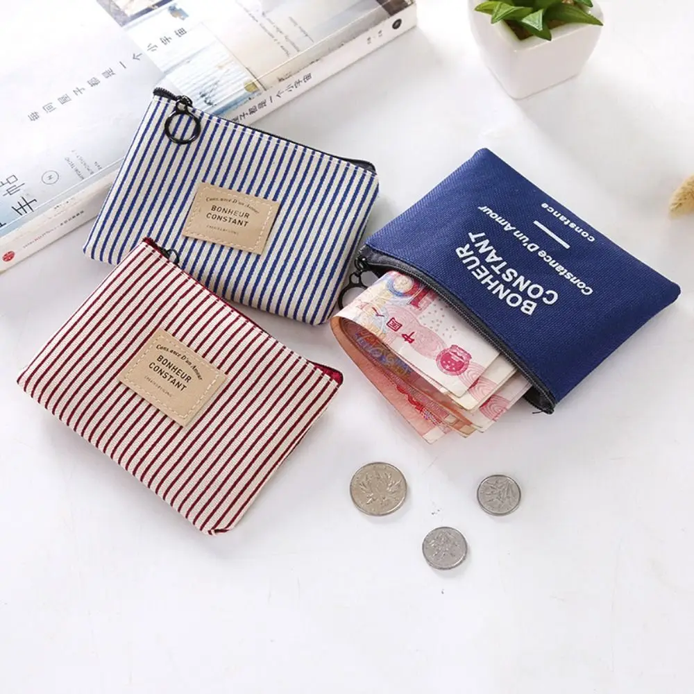 Durable Canvas Coin Bag Mini Cosmetic Bag Sanitary Napkin Storage Bag Women Girls