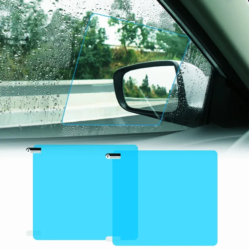 2 Pcs Car Sticker Rainproof Film For Car Rearview Mirror Car Rearview Mirror Rain Film Clear Sight In Rainy Days Automobile Film