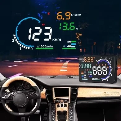 A8 5.5Inch Big LED HD HUD Car Windshield Reflective-type Speed Display OBD2 Universal Car Head up Display with Clear fault codes