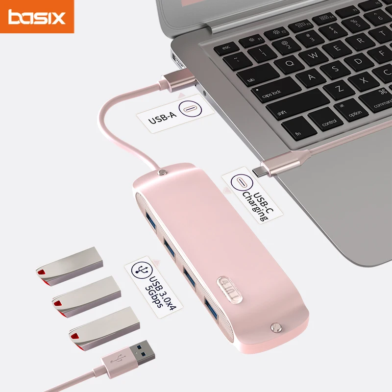 

Basix USB HUB Type C Extender usb3.0 Splitter for Notebook HUB Converter Adapter for Computer USB C Docking Station usb c hub