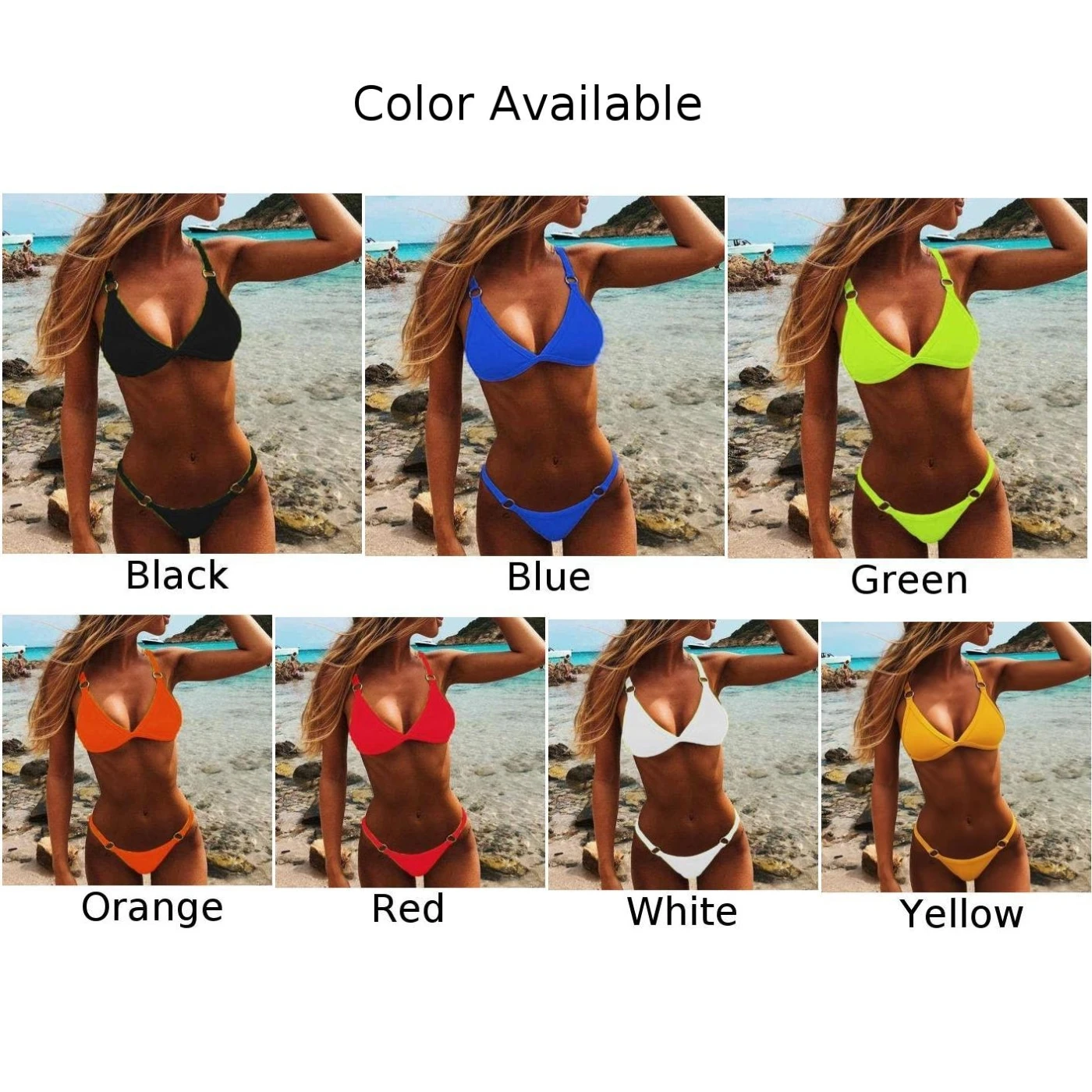 Fashion Women Thong Bikini Swimwear Beach G-string Set Swimsuit Swim Beachwear Female Bikini Sets Two Pieces Swimming Clothing