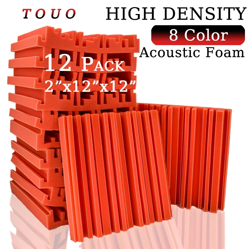 

TOUO 12 Pcs Acoustic Foam Studio High Density Broadband Soundproof Foams Ktv Room Soundproofing Sound Absorbing Material