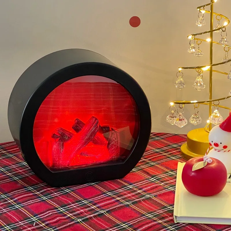 

﻿ LED Fireplace Lamp Charcoal Flame Night Lantern Christmas Decoration for Home Courtyard Bedroom Living Room Tabletop