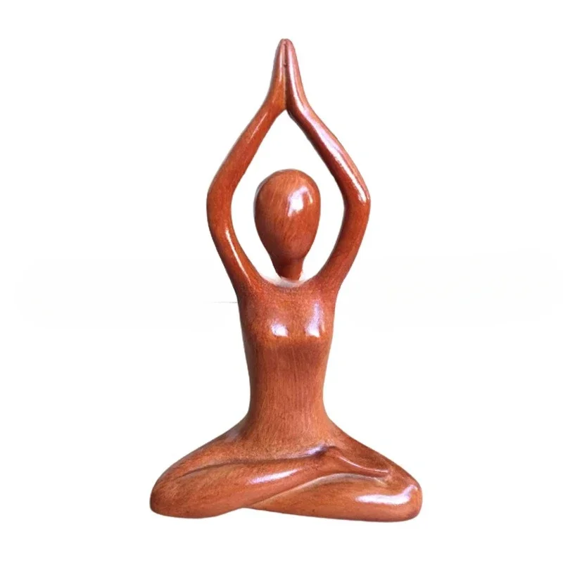 

Yoga Statue Figurines Wooden Yoga Poses Meditation Statue - Handmade Wood Carving Yoga Pose Sculpture Tabletop Ornaments