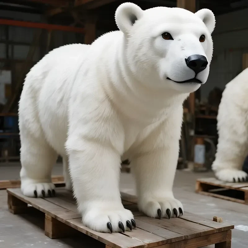 Custom Indoor Resin Animatronic Polar Bear Realistic Arctic Animal Model Shopping Mall Ice Theme Parks Playhouse Gardens Zoos