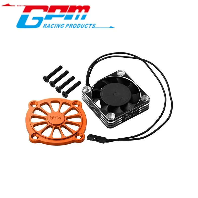 Dissipador de calor para motor de liga gpm mgo018fana 7075 com ventilador de resfriamento de moldura de metal e capa protetora para arrma 1/10 gorgon 4x2 mega 550/