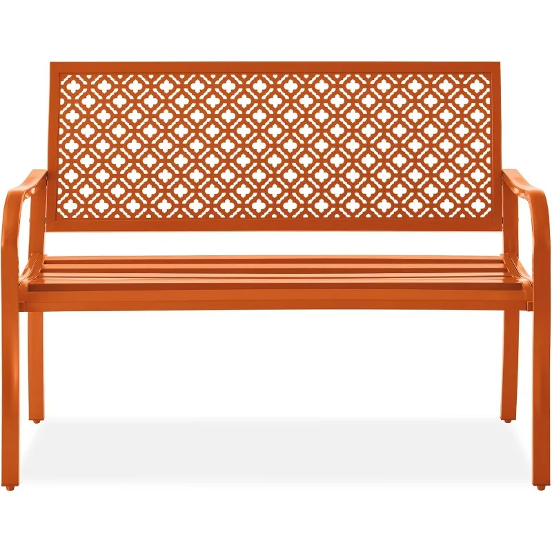 

Best Choice Products Outdoor Bench 2-Person Metal Steel Benches Furniture for Garden, Patio, Porch
