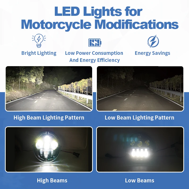 Motorcycle Accessory LED Headlamp Front Headlight Low High Beam Black Fit For Harley V-Rod VRSC VRSCF VRSCR 2002-2017