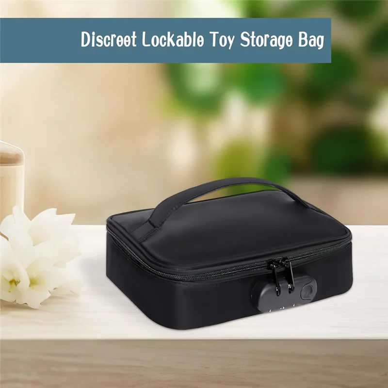 A03F-Lockable Discreet Toy Storage Bag With Locking Storage Box, Toy Organizer Case, Organizer Container And 2 Drawstring Sub-Ba