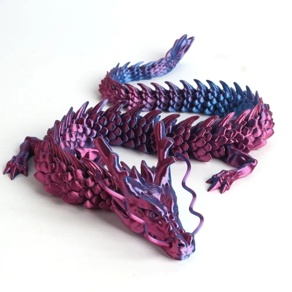 45cm 3D Printed Dragon Movable Wings Conjoined Rotatable Articulated Dragon Full Body Joints Chinese Dragon Ornaments