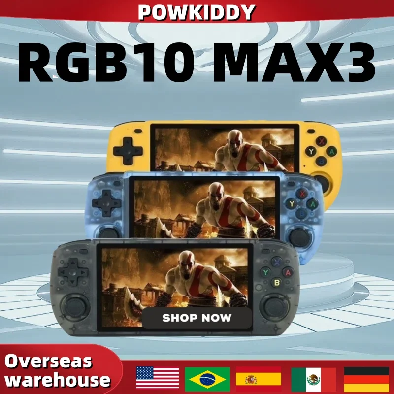 

POWKIDDY RGB10 MAX 3 Open Source Retro Handheld Game Console 5 Inch PSP HD1280*720 IPS Screen RK3566 Portable Video Player Gifts