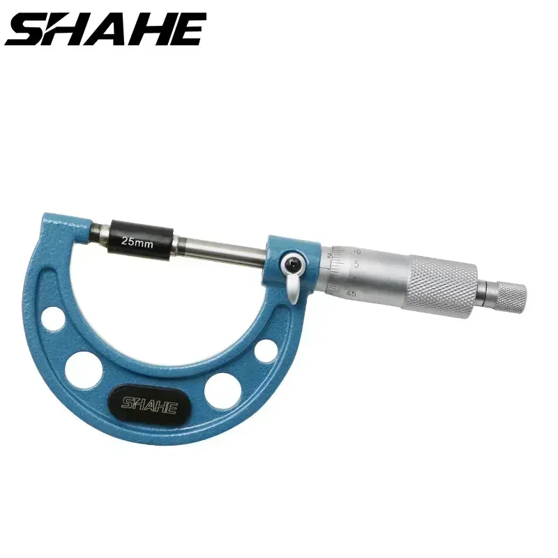 SHAHE High Quality Metric Micrometer 0.01 mm Blue Outside Micrometer 0.01 mm Caliper Measuring Tools