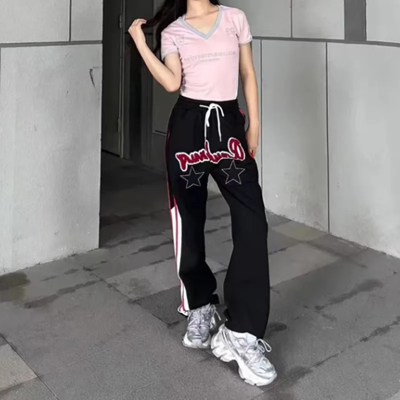 

Dopamine high waisted straight leg wide leg casual pants for women in summer 2024 new loose and slimming floor length pants