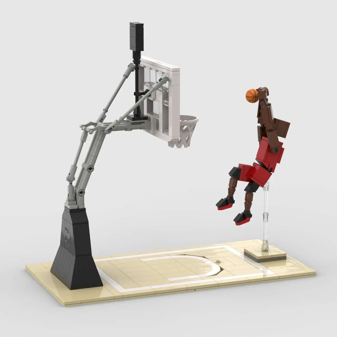 MOC Baustein Basketballplatz All-Star Kombination Kinder Dekorative Spielzeugbausteine Set für Spielzimmerdekoration – Detail 5