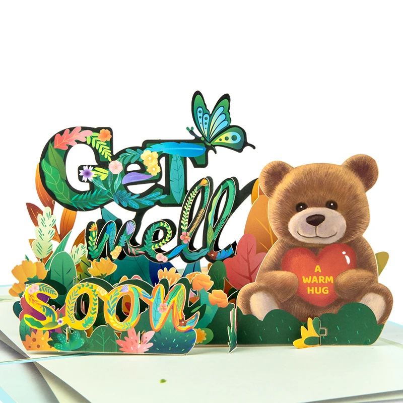 

Get Well Soon Card Get Well Cards Religious Get Well Soon Card Sympathy Cards for Men Women Encouragement Cards Pop Up Bear Card